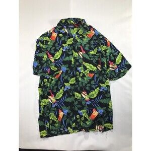 Puritan Hawaiian Button-Down Shirt Hot Sauce Drinks Bloody Mary Men's Size Large